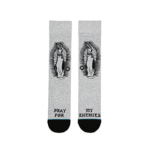 Stance Foundation Pray for Enemies Calcetines, Unisex adulto, Calcetines, M545A18PRA, Gris y negro., 43-46