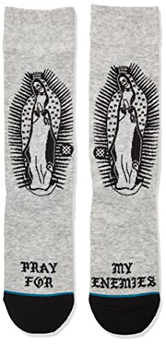Stance Foundation Pray for Enemies Calcetines, Unisex adulto, Calcetines, M545A18PRA, Gris y negro., 43-46