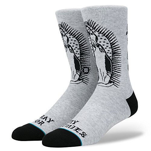 Stance Foundation Pray for Enemies Calcetines, Unisex adulto, Calcetines, M545A18PRA, Gris y negro., 43-46