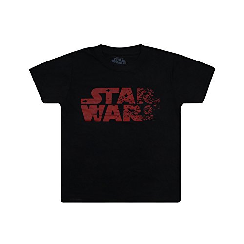 Star Wars Rebel Text Camiseta, Negro (Black), S para Niños