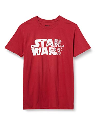 Star Wars Rebel Text Logo Camiseta, Negro (, S para Hombre