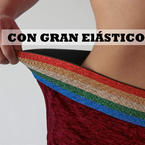 STARBILD Shorts Pantalones Cortos Deportivos Cintura Alta Elástica para Push UP Control de Barriga para Mujer Yoga Diario Correr Fitness Rojo M