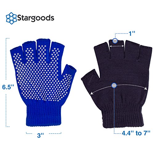 Stargoods Guantes para Yoga y Pilates, Set de 4 pares de Guantes Antideslizantes de Entrenamiento y Gimnasio en color Negro, Gris, Rosa y Azul