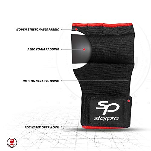 Starpro Guantes Interiors Boxeo Envolturas - Elástico Acolchado Cinta Vendas Bueno para MMA Artes Marciales Muay Thai Lucha Puñetazos Entrenamiento Gimnasio | Ejercicio Mano Muñeca Vendaje