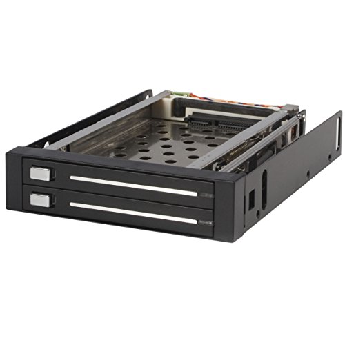 StarTech HSB220SAT25B - Rack móvil de 2 Discos Duros SATA 2.5" y 3.5"