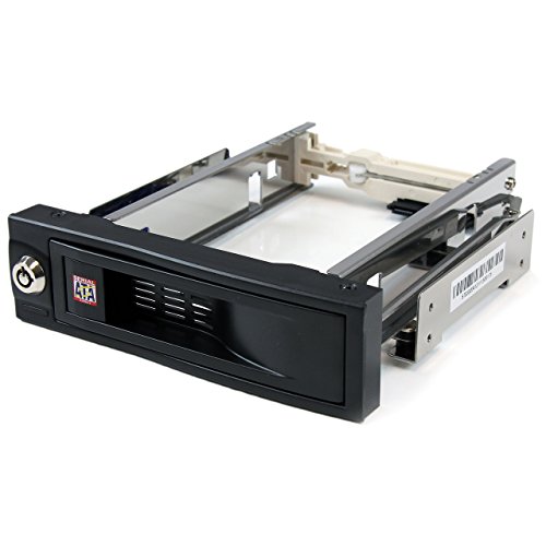 StarTech.com HSB100SATBK - Rack móvil para Disco Duro SATA de 3.5" sin Bandeja removible para bahía 5.25" (trayless de Intercambio en Caliente)