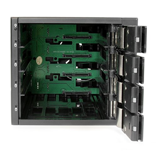 StarTech.com HSB4SATSASBA - Rack móvil con 4 bahías de 3.5 sin bandeja, SAS II SATA III