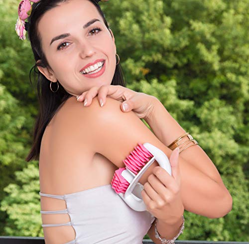 Stephanie Franck Beauty Set Anticelulitico2 con uno Rodillo Masaje, dos Ventosas y una Elastica Fitness (Rosa)
