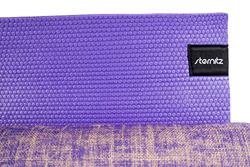 Sternitz Esterilla de Yoga ó Pilates Antiresbalante - Acolchada - Ecológica - Transportable. (Morado)