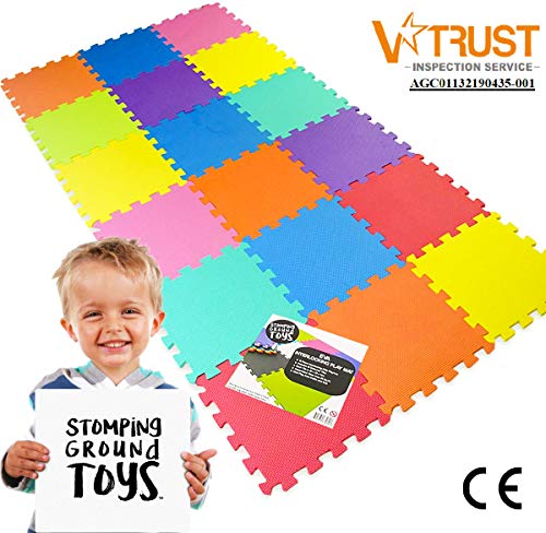 Stomping Ground Toys - 20 Alfombras Puzzle EVA Coloridas Alfombras de Foam Encajables para Actividades Infantiles en el Piso