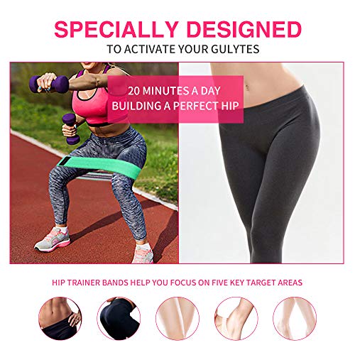 STRENTER Bandas de Resistencia Set, Bandas Elasticas de Fitness, Banda de Ejercicios de Cadera para la tonificación de Caderas, Bandas Antideslizantes para Fuerza de piernas y glúteos (3 Set)