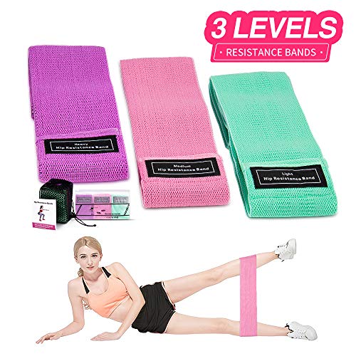 STRENTER Bandas de Resistencia Set, Bandas Elasticas de Fitness, Banda de Ejercicios de Cadera para la tonificación de Caderas, Bandas Antideslizantes para Fuerza de piernas y glúteos (3 Set)