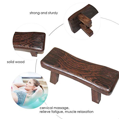 strety Banco de meditación de Madera elástica, Almohada de Apoyo Cervical de Madera Maciza, Almohada de Fitness, Almohada de Madera para Gimnasio, Entrenamiento en casa