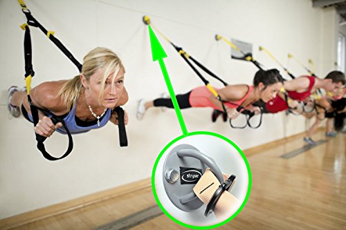 Stryser Soporte Anclaje de Techo y Pared en X para Correas de Suspensión Anillos de Gimnasia Yoga Swing Cuerdas de Batalla Equipo de Boxeo Incluye Juego de Tornillos con Tacos Fischer Duopower