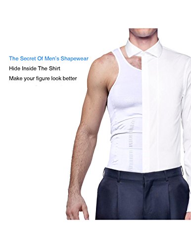 STTLZMC Faja Chaleco Hombre Adelgazante Reductora Compresion Elástica de Ropa Interior M-XXXL,Blanco,Medium