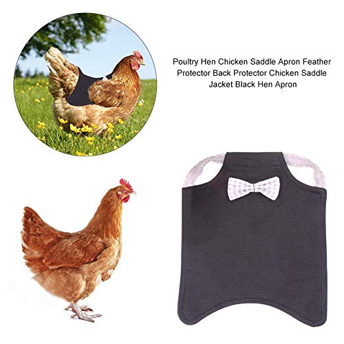 succeedw Arnés para Pollo Protector para La Espalda De Las Aves De Corral - Gallo Gallo Chaleco para Mascotas Noche Reflectante Ajustable para Pollo Y Pato - Chaqueta Negra