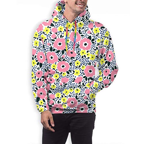 Sudadera con Capucha para Hombre Cute Floral Pattern In The Small Flower. Ditsy Print, Sudadera XL