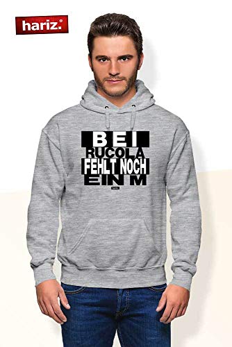 Sudadera con capucha para hombre de Hariz, con texto en alemán, color blanco y negro, tarjetas de regalo azul real XL