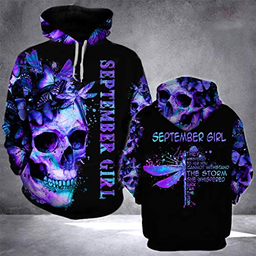 Sudadera con capucha unisex para adulto, manga larga, con cordón, diseño de calavera Negro Negro ( XXXXXL