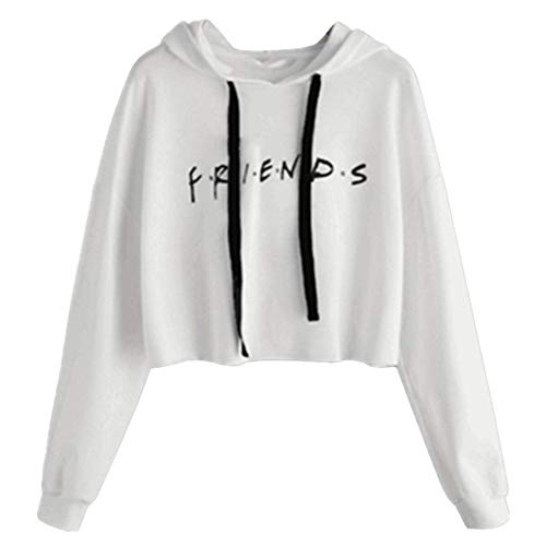 Sudadera Friends Mujer Serie con Capucha Casual Pullover Hip Hop Danza Camisetas Mejores Amigas Manga Larga Encapuchado Otoño Invierno Primavera para Gemelos Hermanas Baggy Jumper Crop Top Streetwear