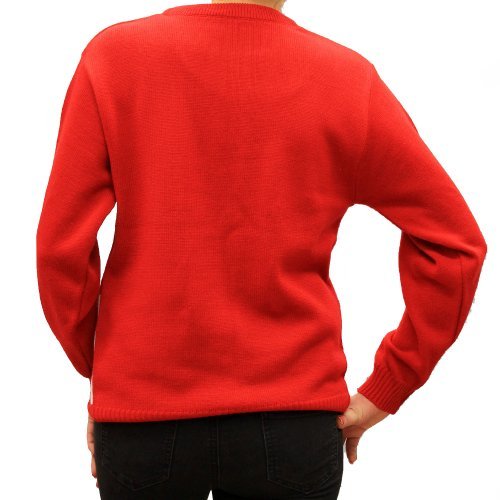 Sudadera navideña para Hombre Mujer Unisex Navidad: Reno sonriente. Rojo. XS a XXL rojo L