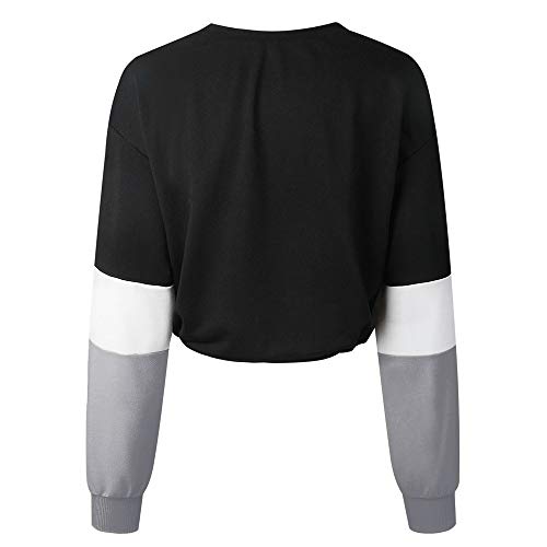 Sudadera para Mujer,riou Sudaderas Adolescentes Chica De Manga Larga Empalme Color Moda Sudadera Pullover Tops Blusa Mejor Venta Superior