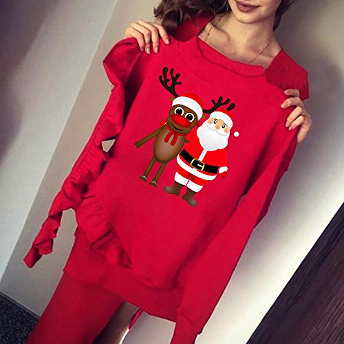 Sudadera Tumblr Mujer Moda Manga Larga Casual Impresión Sudaderas Navidad Otoño Invierno Cuello Redondo Jersey Mujer Primavera Blusa Tops Ropa Mujer Rebajas Suéter Abrigo Deportiva vpass