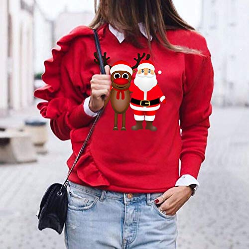 Sudadera Tumblr Mujer Moda Manga Larga Casual Impresión Sudaderas Navidad Otoño Invierno Cuello Redondo Jersey Mujer Primavera Blusa Tops Ropa Mujer Rebajas Suéter Abrigo Deportiva vpass