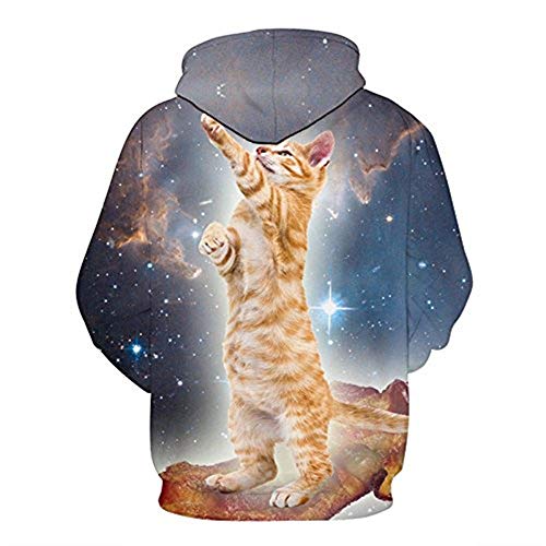 Sudaderas con Capucha Unisex De Otoño Invierno Space E Star MMA Cat Sudadera Esencial con Capucha Deportiva Suelta con Capucha De Impresión 3D Jogging De Manga Larga con Capucha