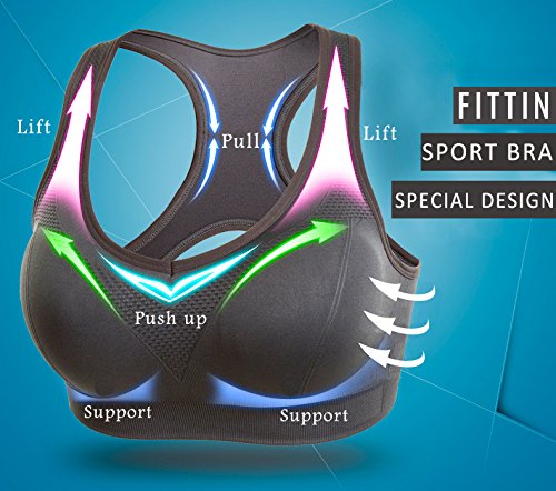 Sujetador deportivo Fittin Racerback acolchado ,sin costuras, sujeción de alto impacto, para yoga, gimnasio, entrenamiento, fitness - Blanco - Medium