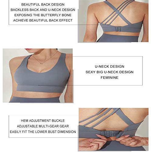 Sujetadores Deportivos Para Mujer Acolchado Impacto Wirefree Cross Back Strappy Back Energy Yoga Bras Crop Top Sujetador Fitness Prueba Golpes Running Bras SueñO Bralette Gimnasio Ejercicio Fitness