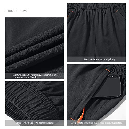 SUKUTU Pantalones Cortos de Secado rápido para Hombres Pantalones Cortos de Entrenamiento Sueltos, Ligeros, Transpirables, Ligeros y al Aire Libre, con Bolsillos con Cremallera