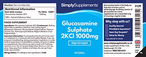 Sulfato de Glucosamina 1000mg - ¡Bote para 4 meses! - 120 Comprimidos - SimplySupplements