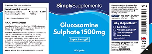 Sulfato de Glucosamina 1500mg - ¡Bote para 8 meses! - 240 Cápsulas - SimplySupplements