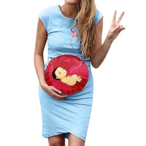 Sulifor Vestido de Las Mujeres sin Mangas del Vendaje,Vestido del Embarazo,Vestido de Maternidad sólido Sexy Chaleco,Vestido de Verano,Vestido Casual para Mujeres