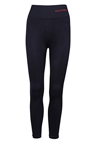 Sundried Leggings Recortada 3/4 Capri Yoga Medias Mujeres Running Training (Negro, M)