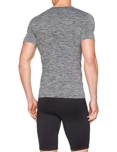 Sundried Mens Ajuste del músculo Compresión Camiseta sin Fisuras Atlético Gimnasio Ropa (Gris, L-XL)