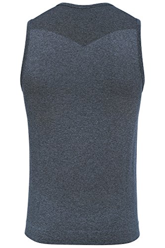 Sundried Mens Ajuste del músculo del Chaleco sin Mangas de compresión Gimnasio Top, color gris, Talla  XL