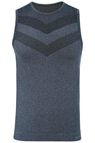 Sundried Mens Ajuste del músculo del Chaleco sin Mangas de compresión Gimnasio Top, color gris, Talla  XL