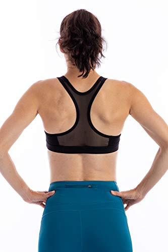 Sundried Premium Sujetador de los Deportes Running Fitness, Yoga Entrenamiento Acolchada Crop Top (L, Negro)