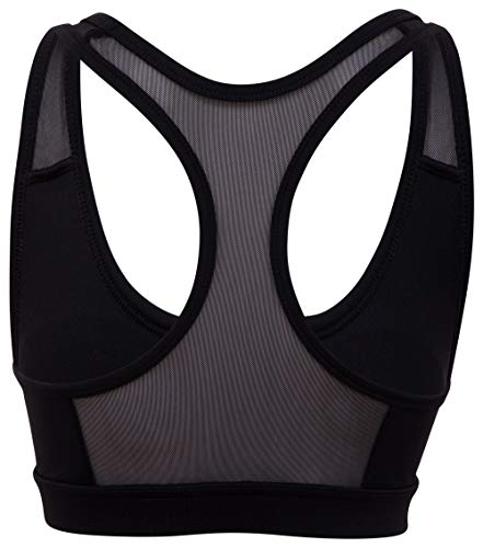 Sundried Premium Sujetador de los Deportes Running Fitness, Yoga Entrenamiento Acolchada Crop Top (L, Negro)