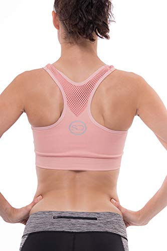 Sundried señoras Sujetador de los Deportes de Alto Impacto Entrenamiento Running Wear Yoga Crossfit (Rosa, L)