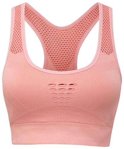 Sundried señoras Sujetador de los Deportes de Alto Impacto Entrenamiento Running Wear Yoga Crossfit (Rosa, L)