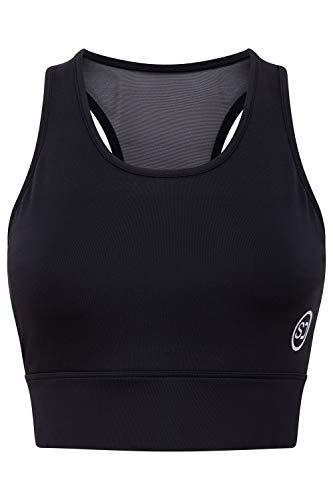 Sundried Sujetador de los Deportes de Cultivos Top para Mujer Camiseta de Entrenamiento Correr Gimnasio Entrenamiento de la Yoga (Negro, XXL)