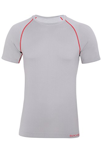 Sundried Ultra Fresco de la Camiseta del Mens atlético Deportes Top para Correr Ciclismo Crossfit Entrenamiento de la Gimnasia Made in Italy (X-Large, Grey)