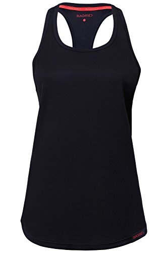 Sundried Yoga Desgaste para Mujer de los Deportes del Chaleco sin Mangas de Entrenamiento Scoop y Gimnasio sin Mangas (Medium, Negro)