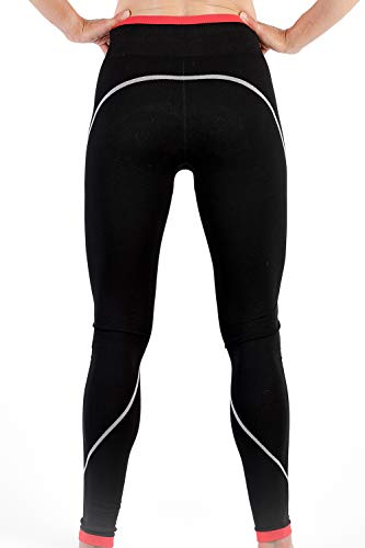 Sundriedel gimnasio del deporte para mujer Leggings Prima Sport tela del diseñador de fitness Mallas para correr Yoga Training (Negro, L)