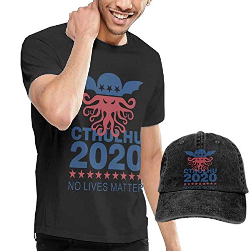 sunminey Homme T- T-Shirt Polos et Chemises Cthulhu 2020 No Lives Matter Washed Baseball-Cap + T-Shirt Combo Set