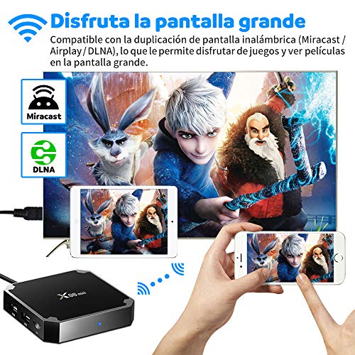 SUNNZO X96mini Android 9.0 TV Box con procesador Amlogic S905W Quad Core de 64 bits 2GB RAM+16GB ROM,WiFi,4K HD,H.265(2+16GB)