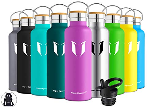 Super Sparrow Botella de Agua aislada al vacío de Acero Inoxidable, diseño de Pared Doble, Boca estándar - 500ml - Eco Friendly & BPA Gratis - para Correr, Gimnasio, Yoga, Ciclismo